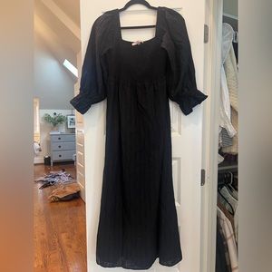 EUC Hutch smocked and eyelet midi dress